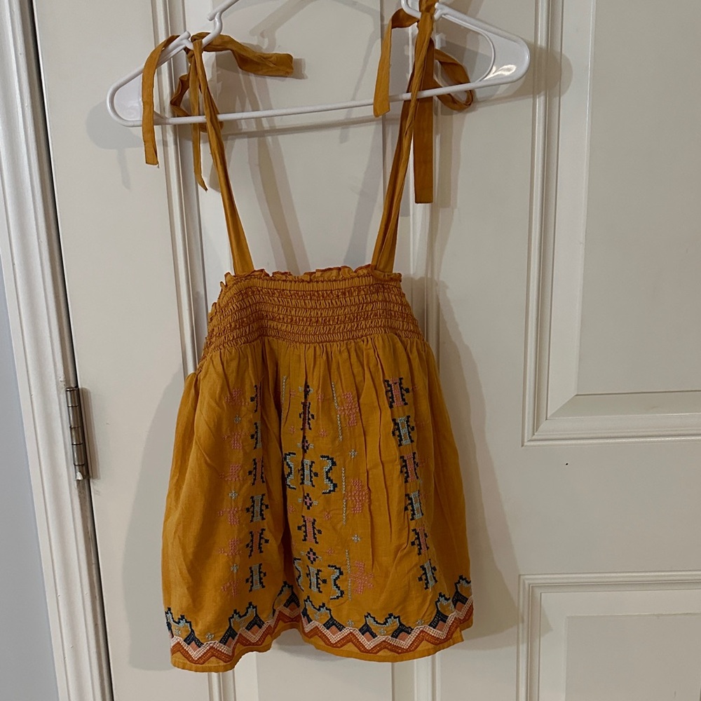 Rachel Zoe Mustard Yellow Embroidered Blouse